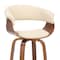 Armen Living Julyssa 30" Bar Height Swivel Cream Faux Leather and Walnut Wood Bar Stool LCJSBAWACR30 - alternate 2